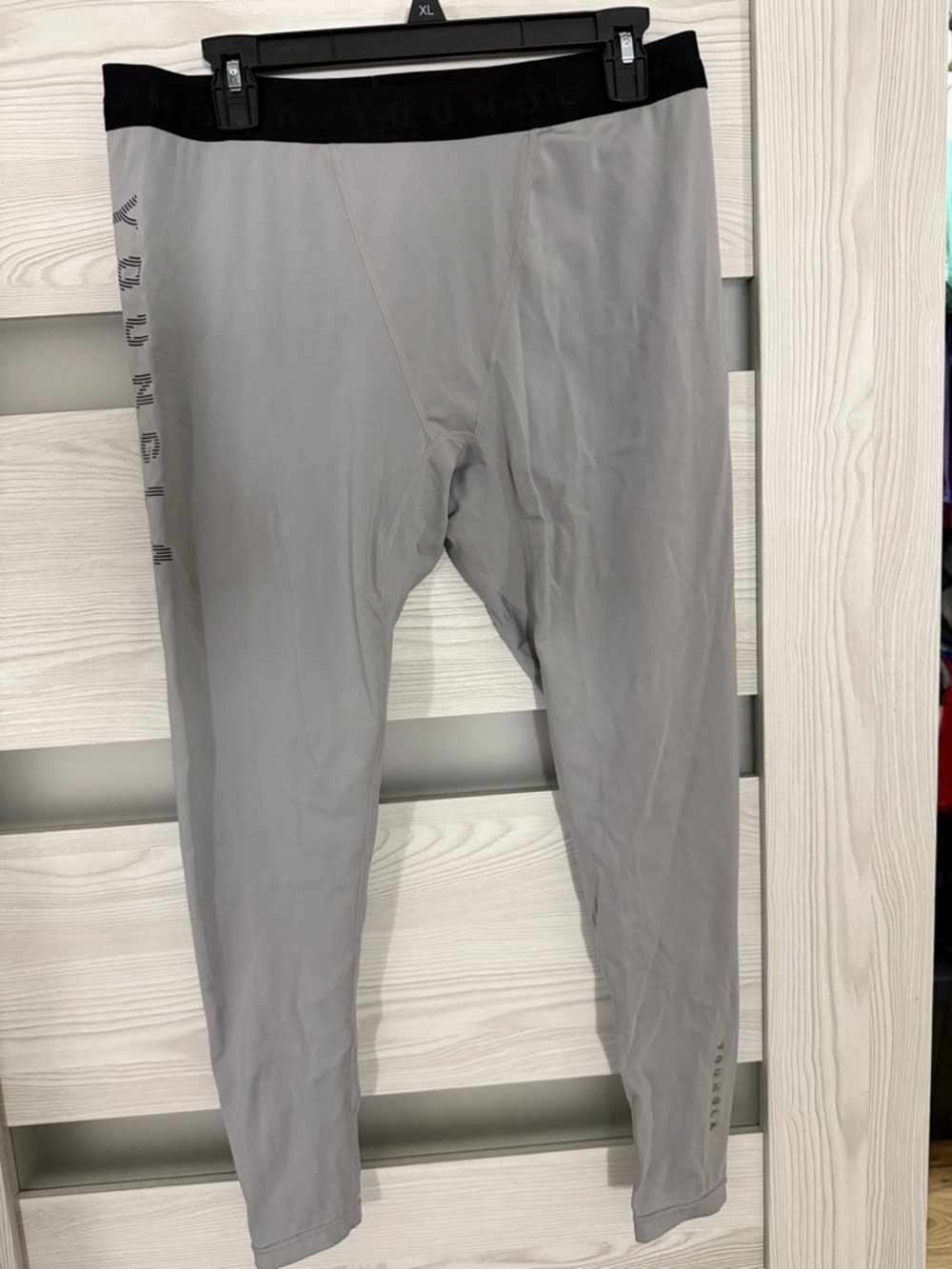 YoungLA Gray Leggings with Black Waistband